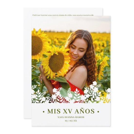 Invitación Elegant Chic Floral Frame Spanish Photo