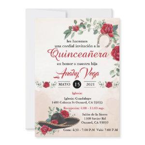 Invitación QUINCEANERA Mariachi Charra Rustic Char