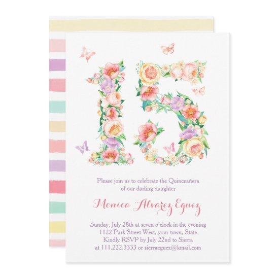 Invitaciones Quinceañera con mariposas butterflies