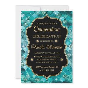 Iridescent and Gold Mermaid Scales Quinceanera