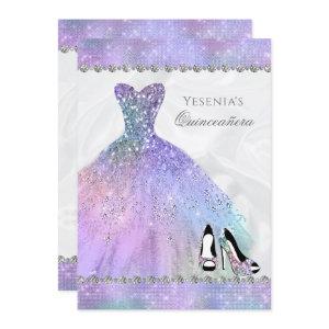 Iridescent Diamond Sparkle Glam Quinceañera