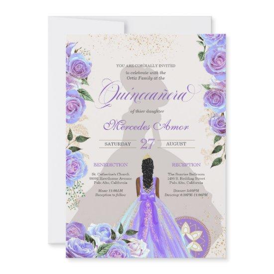 Iridescent Purple Blue Fancy Charro Quinceanera