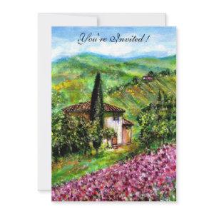 IRISES IN TUSCANY,Green Purple Flower Field