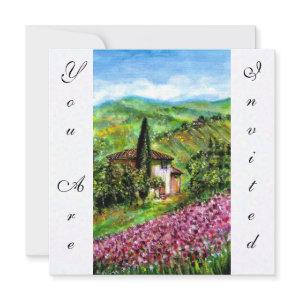 IRISES IN TUSCANY,Green Purple Flower Field