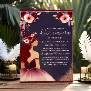 It Silver Plum Lace Gown Boho Burgundy Quinceanera