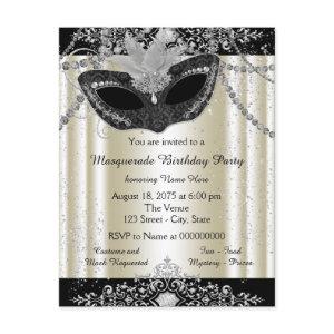 Ivory and Black Pearl Glitter Masquerade Party