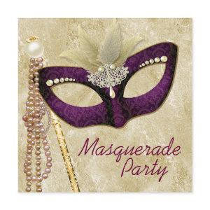 Ivory Burgundy Masquerade Party