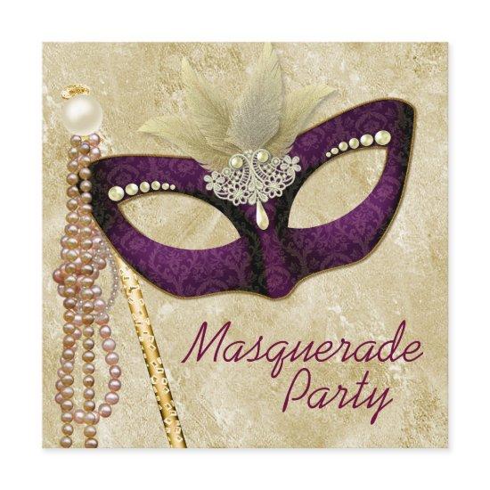 Ivory Burgundy Masquerade Party
