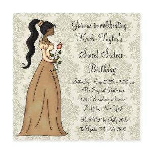 Ivory Damask Princess Sweet 16 Party
