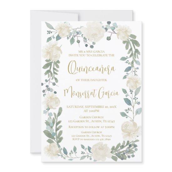 Ivory Floral Quinceñera