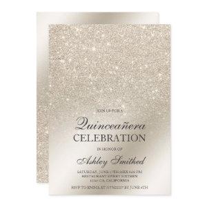 ivory glitter ombre metallic foil Quinceañera