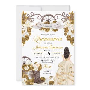 Ivory Gold Western Ranchero Cowgirl Quinceanera