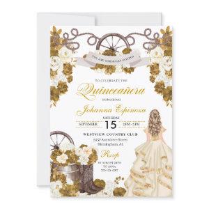 Ivory Gold Western Ranchero Cowgirl Quinceanera