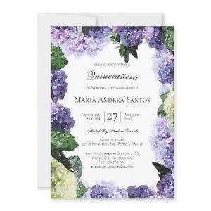 Ivory & Purple Hydrangeas | White Quinceañera