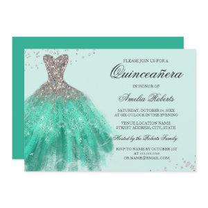 Jade Green Sparkle Dress Quinceanera