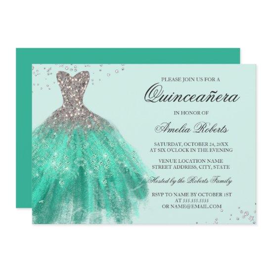 Jade Green Sparkle Dress Quinceanera