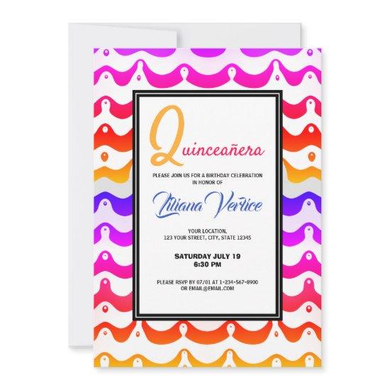 Jazzy Tropical Psychedelic Wavy Stripes