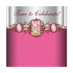Jewels Hot Pink Gold Birthday Party