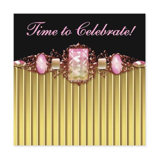Jewels Pink Black Gold Birthday Party