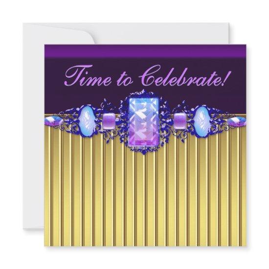 Jewels Purple Gold Birthday Party