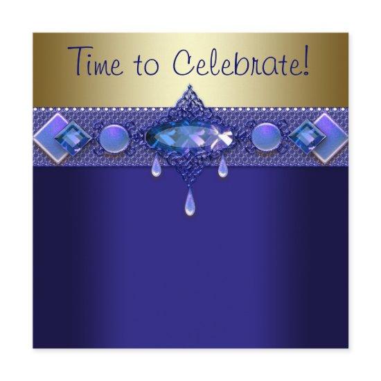 Jewels Purple Royal Blue Gold Birthday Party