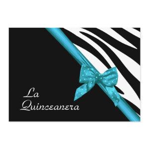 La Quinceanera Zebra and Ribbon Blue