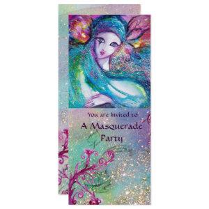 LADY BLUE MASK Elegant Masquerade Party Programme