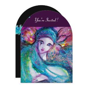 LADY BLUE MASK Elegant Masquerade Party,Teal Black