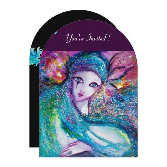 LADY BLUE MASK Elegant Masquerade Party,Teal Black