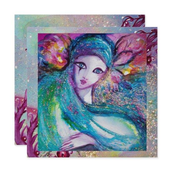 LADY BLUE MASK Elegant Masquerade Wedding Party