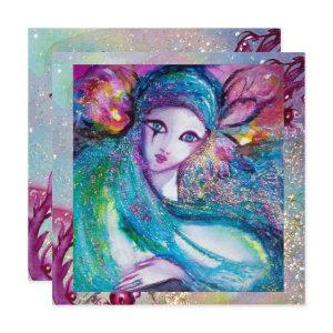 LADY BLUE MASK Masquerade Party Floral Sparkles