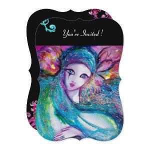 LADY BLUE MASK Masquerade Party,Red Black Floral