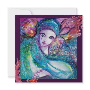 LADY BLUE MASK Masquerade Party,Red Purple Swirls