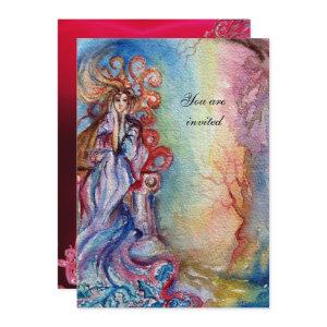 LADY OF LAKE , vibrant  blue pink gem burgundy