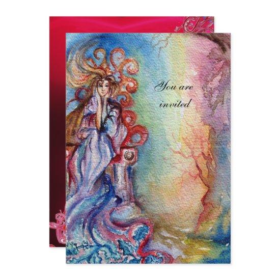 LADY OF LAKE , vibrant  blue pink gem burgundy