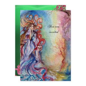 LADY OF LAKE , vibrant  blue pink gem green