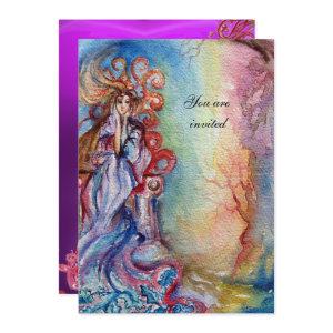 LADY OF LAKE , vibrant  blue pink gem purple