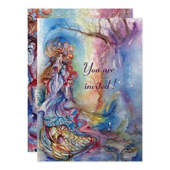 LADY OF LAKE , vibrant blue pink metallic silver