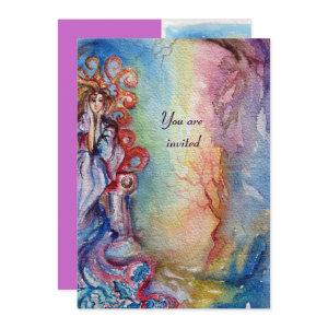 LADY OF LAKE , vibrant bright blue pink violet
