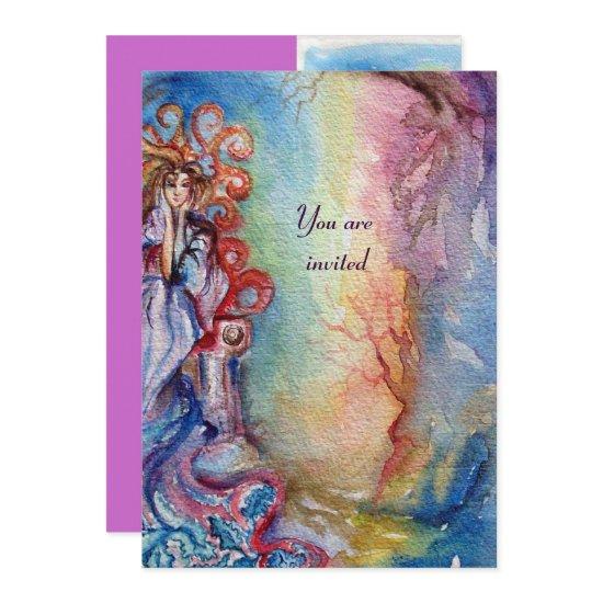 LADY OF LAKE , vibrant bright blue pink violet