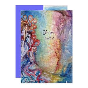 LADY OF LAKE , vibrant bright blue pink violet