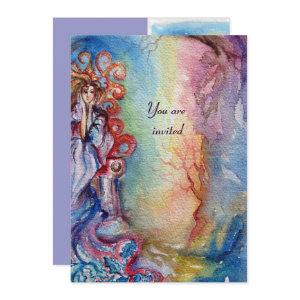 LADY OF LAKE , vibrant bright blue pink violet