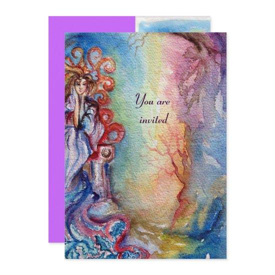 LADY OF LAKE , vibrant bright blue pink violet