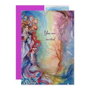LADY OF LAKE , vibrant bright blue pink violet