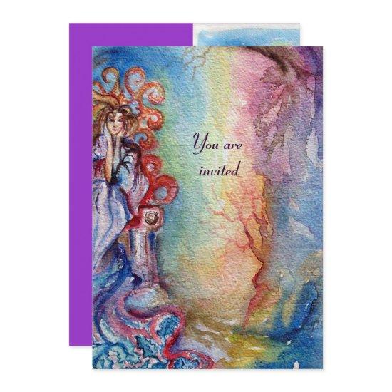 LADY OF LAKE , vibrant bright blue pink violet