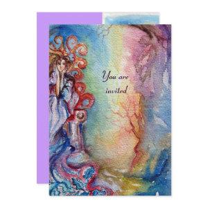 LADY OF LAKE , vibrant bright blue pink violet