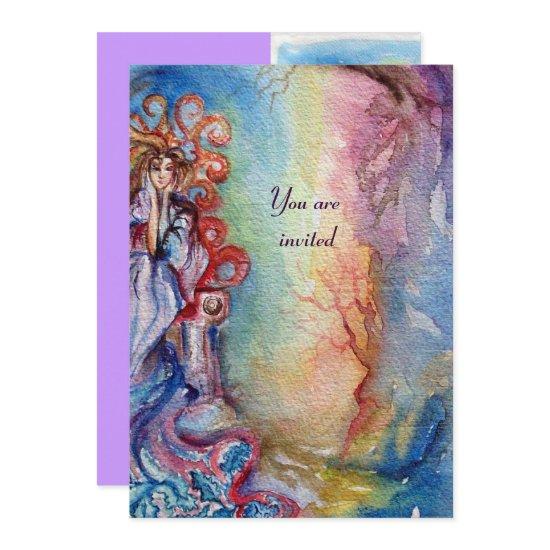 LADY OF LAKE , vibrant bright blue pink violet