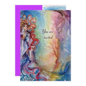 LADY OF LAKE , vibrant bright blue pink violet