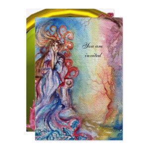 LADY OF LAKE , vibrant bright blue pink yellow
