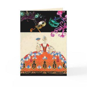 LADY ORANGE MARDI GRAS MASQUERADE BALL MASKS
